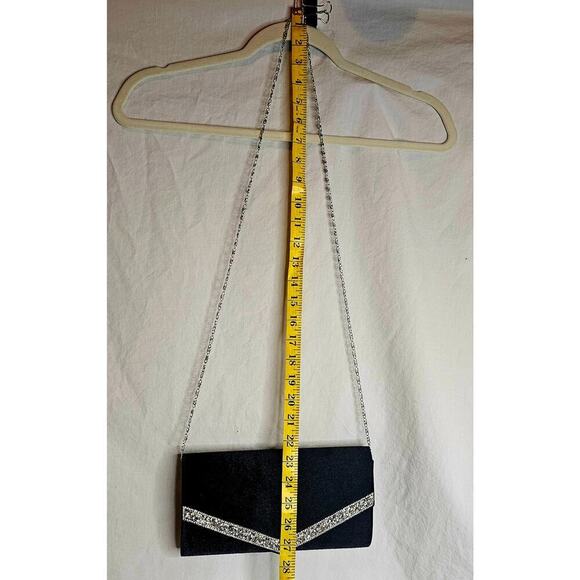 Satin Evening Party Clutch/Crossbody Rhinestones Embellished bag. Events. Party - Picture 2 of 12